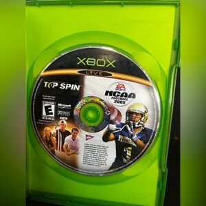 NCAA Football 2005 & Top Spin Combo (Original Xbox) CIB COMPLETE & TESTED